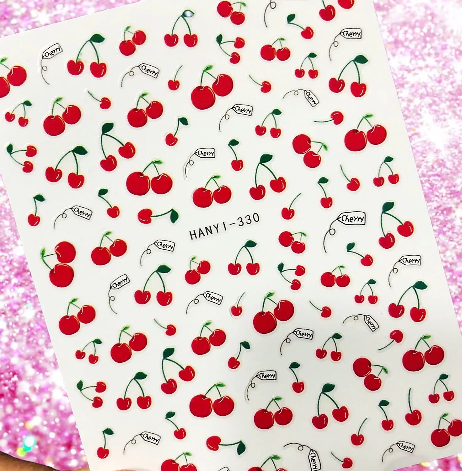 

3D Nail Sticker Fruit Lemon Happily Orange Cherry Back Glue Decal Decoration Nail Art Tool Nail Ornament