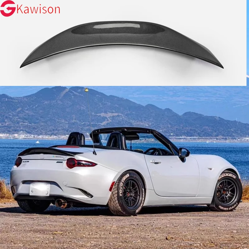 For Mazda MX5 Miata ND RF LMS Style FRP Fiber Glass Unpainted Duckbill Spoiler Trunk Wing Lip Racing Accessories Tuning Trim