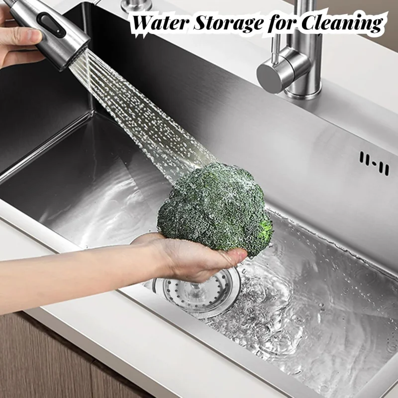 2 مصفاة حوض المطبخ وسدادة كومبو 3-1/2 بوصة، سلة من الفولاذ المقاوم للصدأ مع مطاط، النمل #2