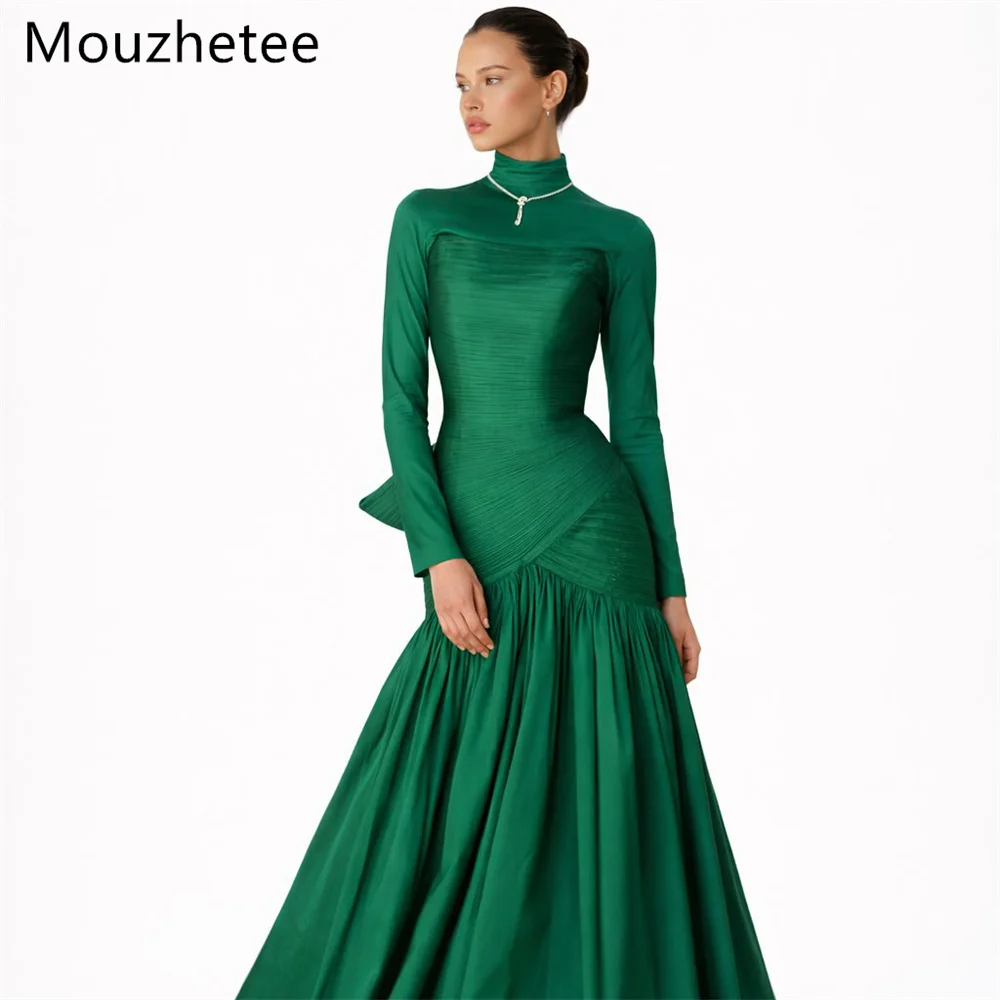

Mouzhetee A-Line O-Neck Bow Satin Elegant Evening Dresses Formal Dresses for Women Simple Prom Gowns Custom Made 2026