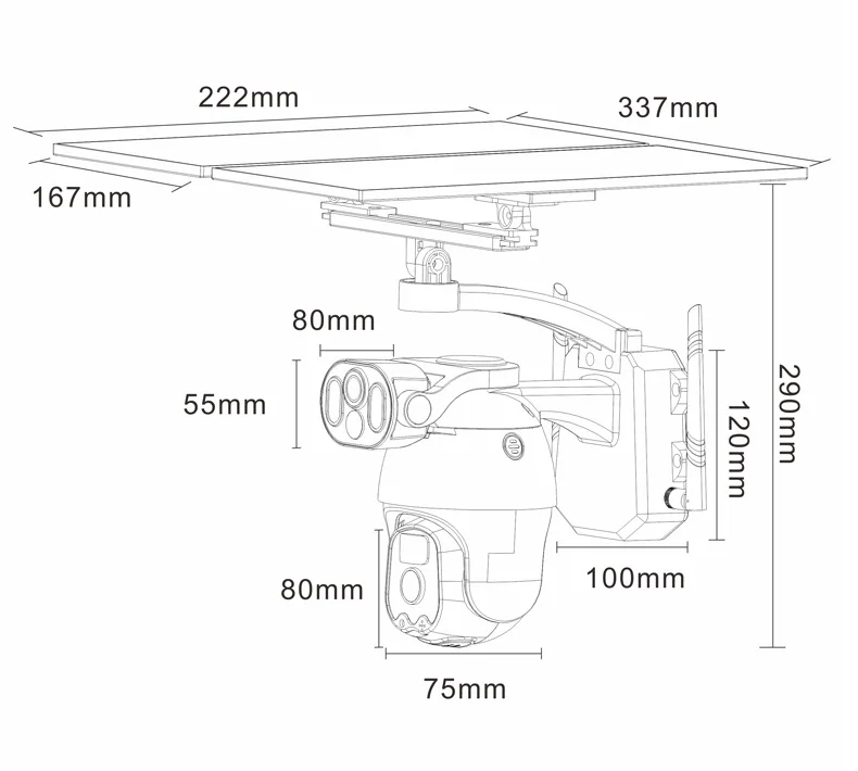 I Cam + Ubox Solar 4G LTE كاميرا تلفزيونات الدوائر المغلقة 6MP عدسة مزدوجة PIR إنذار مع لوحة طاقة شمسية 12 واط 9600 مللي أمبير كاميرا أمان تعمل بالبطارية #3