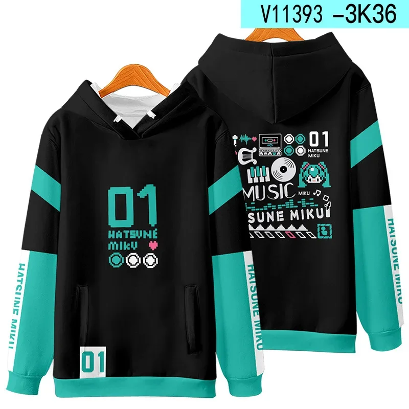 Kawaii Cartoon Hatsune Miku Anime-Charaktere Winter 3D-Druck Reißverschluss-Cardigan Kapuzenpullover Freundschafts-Überraschung Geburtstagsgeschenke – Detail 5