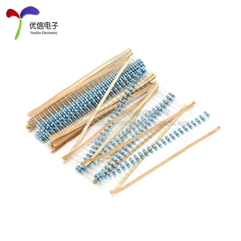20pcs 2W 3W Metal Film Resistor 1% 0.1R 0.22R 0.33R 0.5R 47K 120K 10R 100R 100K 3.3R 33K 220R 62 82R 8.2R 68K 470K 1M Resistance