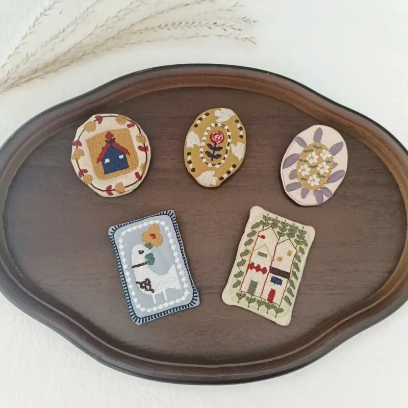 Cute Creative Cartoon Fabric Embroidery Brooch for Women Bag clothing Versatile Daily Accessory Premium Handmade Lightweight