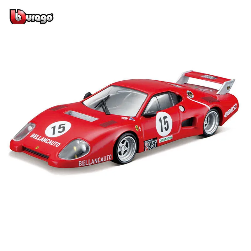 Bburago escala 1:43 ferrari 512 bb ii serie 1981 liga de luxo veículo diecast puxar para trás carros modelo brinquedo coleção presente