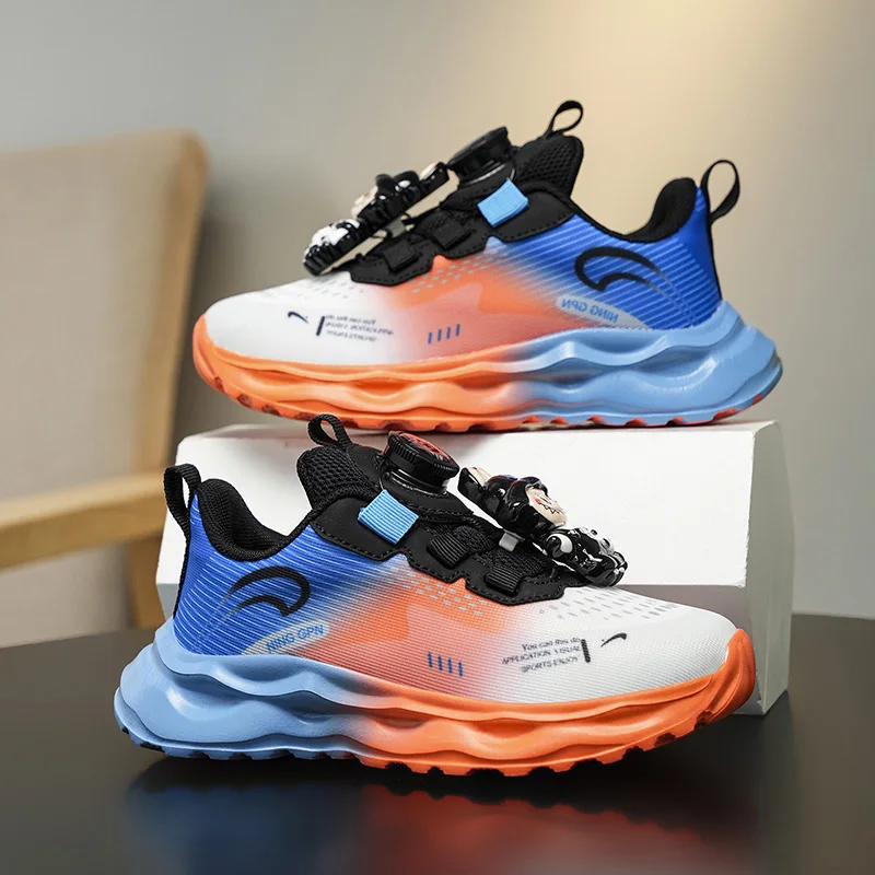 

Children Sports Shoes Rotating Buckle New Boys Daily Wear Fashionable Soft Soled Casual Sneakers Girls Outdoor Jogging Shoes