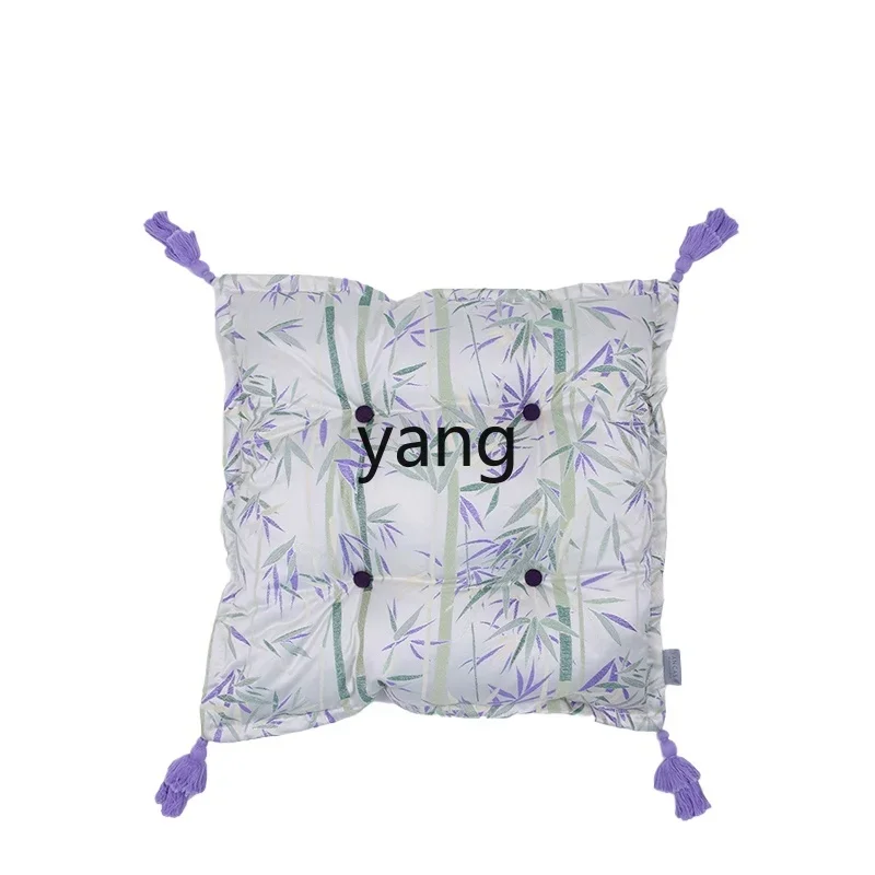 LTT .French Chinese style purple green seat cushion bamboo shadow ink office chair cushion summer cool feeling
