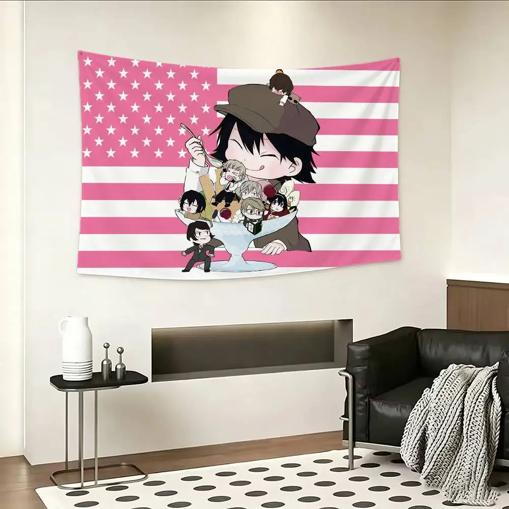 B-Bungo Stray Dogs-S W-Wan Flag Outdoor Decorations for Bedrooms Home Decor Items Decoration Banners