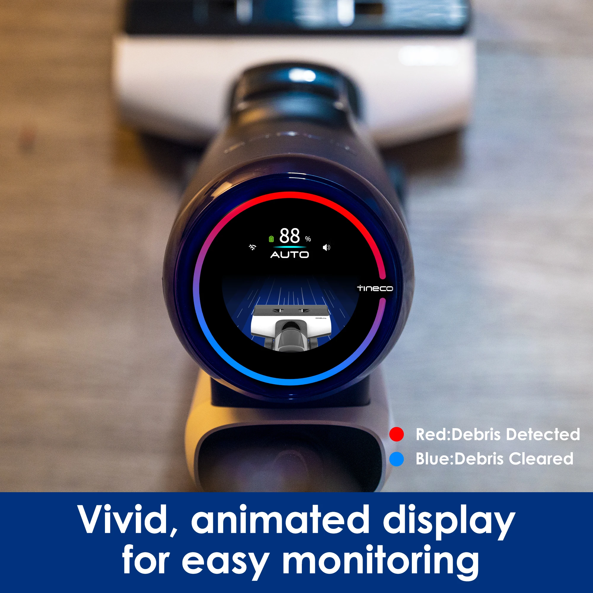 FLOOR ONE S5 PRO 2 de Tineco Limpiadora y Mopa de Suelo Inalámbrica Inteligente para Suelos Duros, pantalla LCD, Mopa de Limpieza en Un Solo Paso para Suciedad Pegajosa y Pelo de Mascotas, Tiempo de Funcionamiento Prol