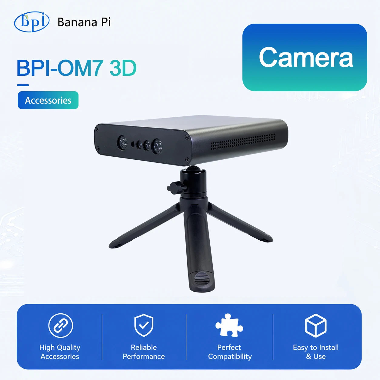 Banana Pi BPI-OM7 3D Camera AI 3D Vision Kit RK3588 Octa-Core 8GB LPDDR4 64GB eMMC Orbbec Gemini 2 IR Depth Camera with IMU&D2C