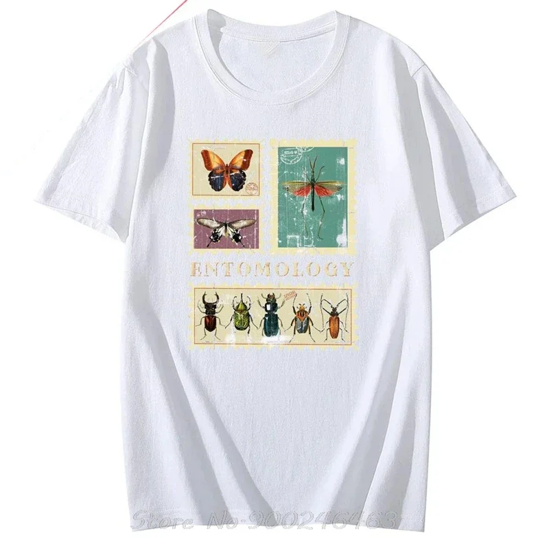 Cottagecore Entomology Tee Vintage Bug T-Shirt Insect Praying Mantis Top Gift for Insect Lover Scientific Aesthetic Beetle Shirt