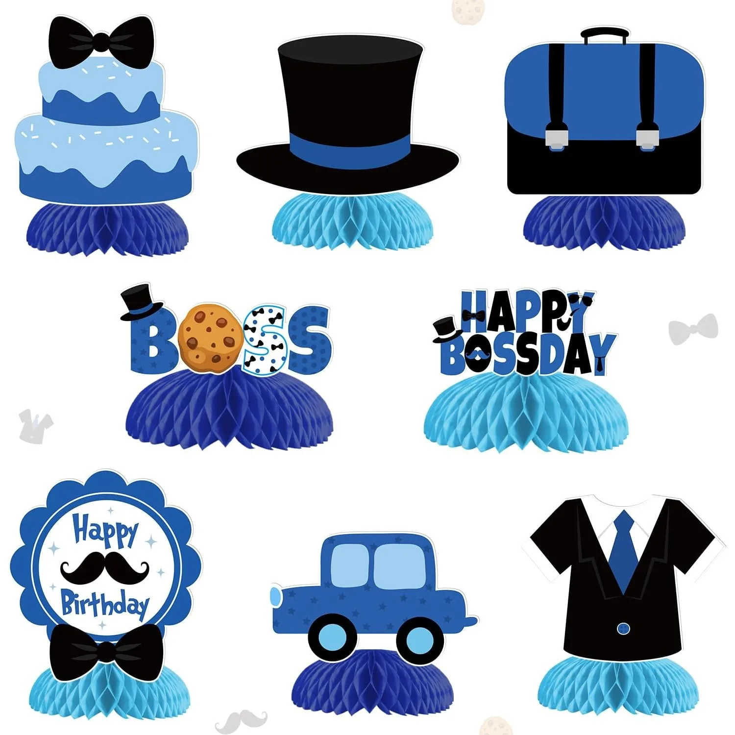 

Boss Themed Honeycomb Centerpiece Happy Boss Day Briefcase Suit Table Centerpiece for Birthday Party Supplies