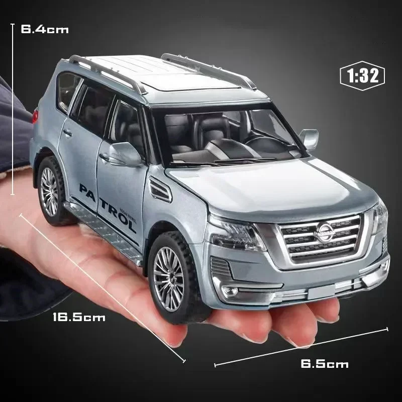 1:32 Nissan Patrol X-TRAIL SUV Alloy Car Model Diecast Metal Toy Off-road Vehicles Model Simulation  Sound and Light Kids Gift