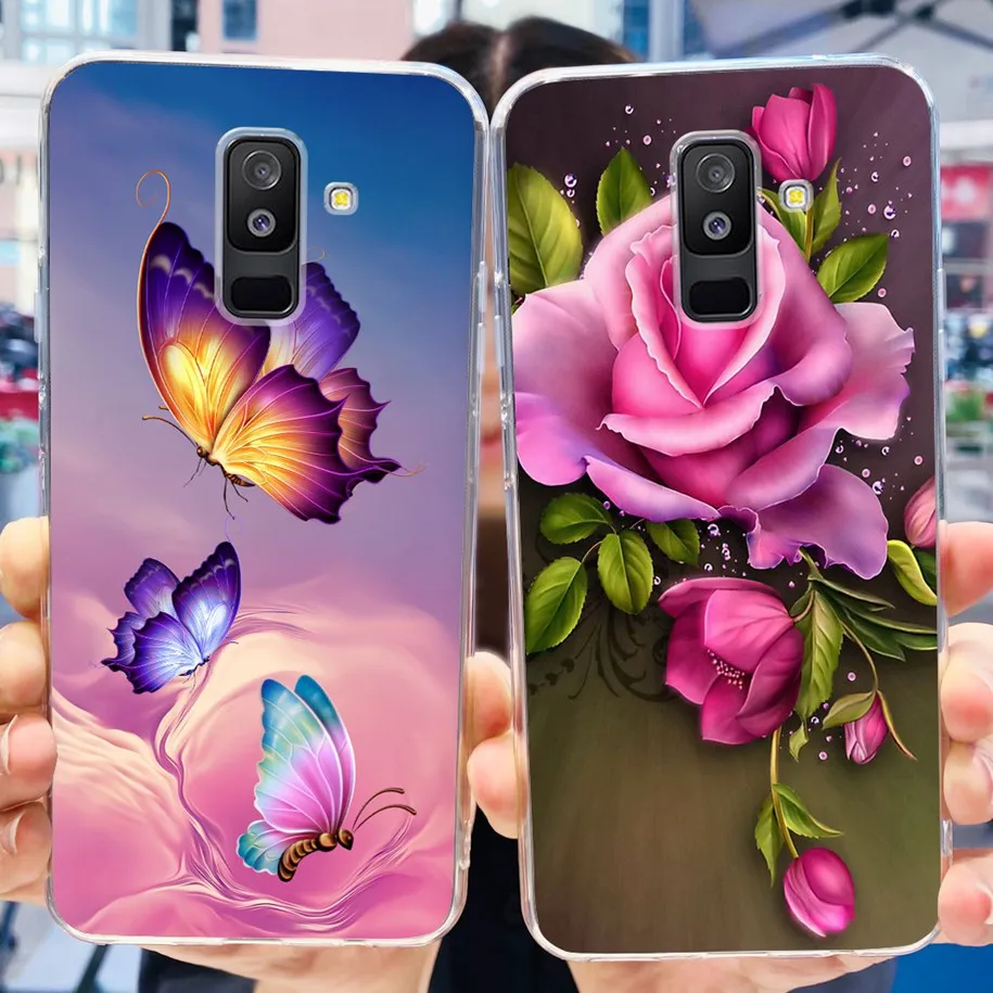 2018 etui na Samsung Galaxy A6 Plus etui A605F 6 A600F fajne modne wzory miękkie silikonowe etui na telefon Samsung A6 2018 Funda