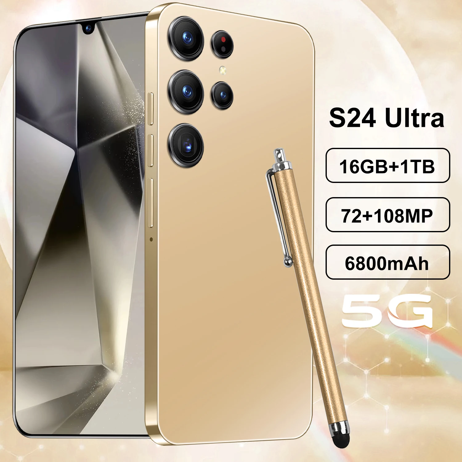 S24 Ultra New smartphone 5G 6.8-inch high-definition Android 13 Snapdragon 8 gen2 10core dual SIM phone 6800mAh unlocking phone