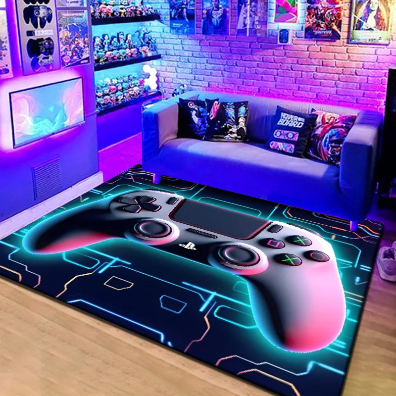 Gaming handle gaming room decoration non-slip and dirt resistant floor mat 3D game console carpet Cool guest hall carpet