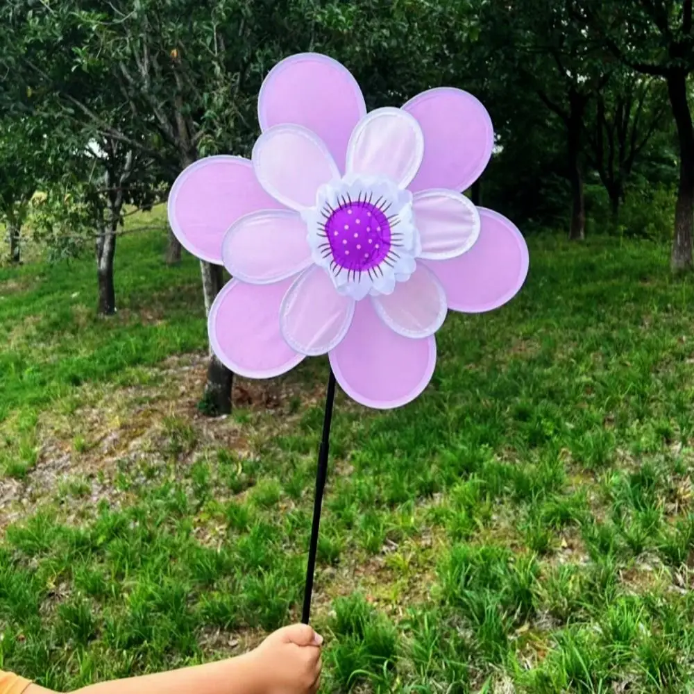 Nouveau Moulin à vent tournesol multi-styles PVC diamètre 41cm rotatif tournesol jardin cour vent Spinner fête en plein air pique-nique décor