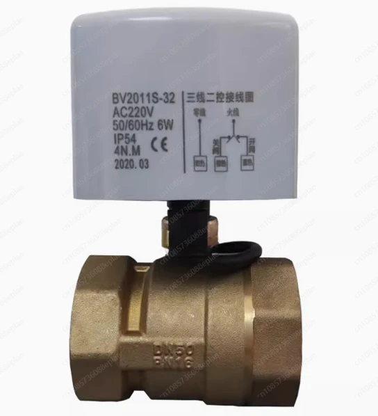 Three Way Motorized Ball Valve Big Torque 220V 12V 24V 3-Wire 2 Control Brass Electric Ball Valve