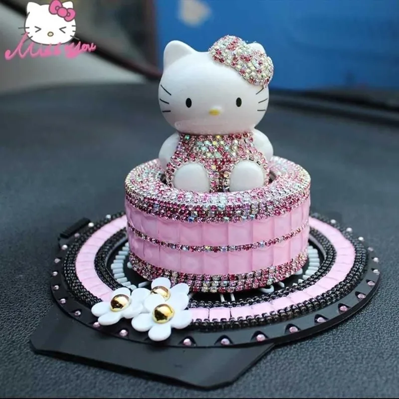 

MINISO Car High Quality Diamond Inlaid Hello Kitty Car Interior Decoration Creative Car Decoration Cute Accessories