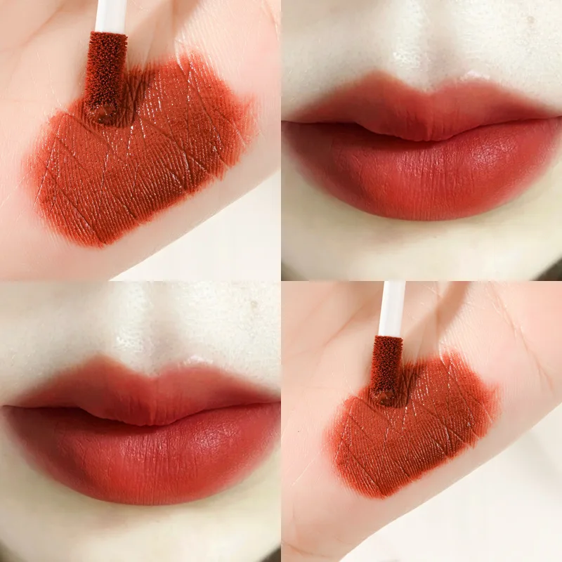 Matte Nude Velvet Liquid Rich Matte Finish Lipstick Waterproof Lip Makeup Women Beauty Red Nonstick Cup Waterproof Lip Gloss