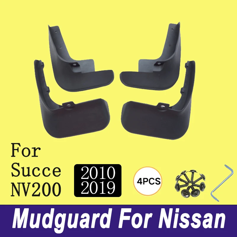 

For Nissan Succe NV200 2010-2019 2011 Automotive Tire Mudguard Waterproof Prevent Mud Splashing Car Mud Flaps 4pcs Accessories