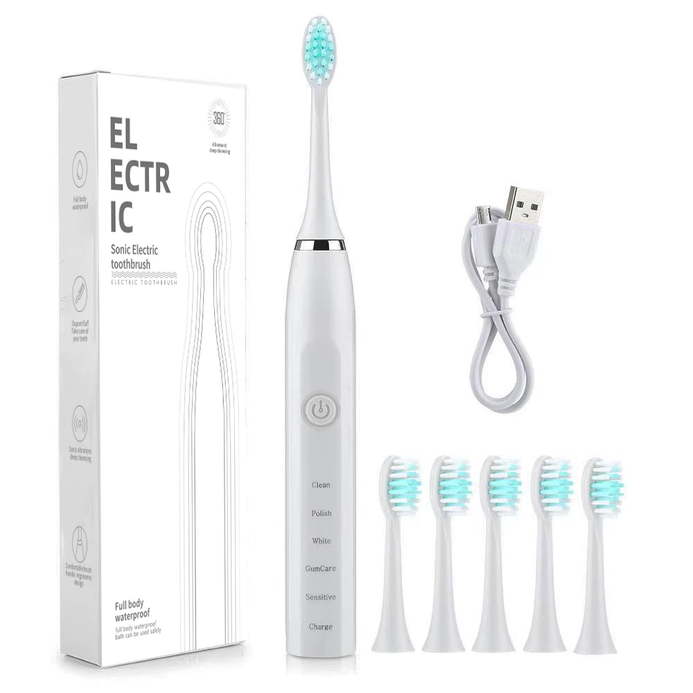 Electric Toothbrush USB Rechargeable Professional 5 Modes 4 Speeds Dental Care Waterproof Tooth Brush Whitening