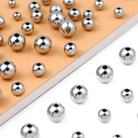 3/4/5/6/8mm Stainless Steel Polished Round Steel Color Spacer Loose Beads For Jewelry Making Bracelet DIY Necklace Accessories