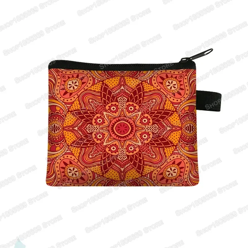Bohemia Style Ladies Coin Purse 3D Printing African Girl Coin Bag ID Credit Card Wallet Gift