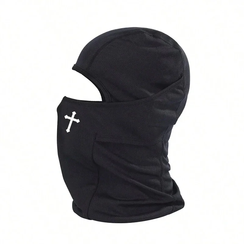 Atmungsaktive schwarze Cross-Balaclava, Vollgesichts-Skimaske, perfekt für Fahrrad, Motorrad, Wandern, Skifahren, Outdoor-Sportartikel – Detail 4