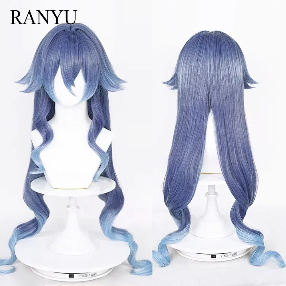 

Genshin Impact Layla Wig Synthetic Long Wavy Curly Ombre Blue Gradient Game Cosplay Hair Wig for Daily Party