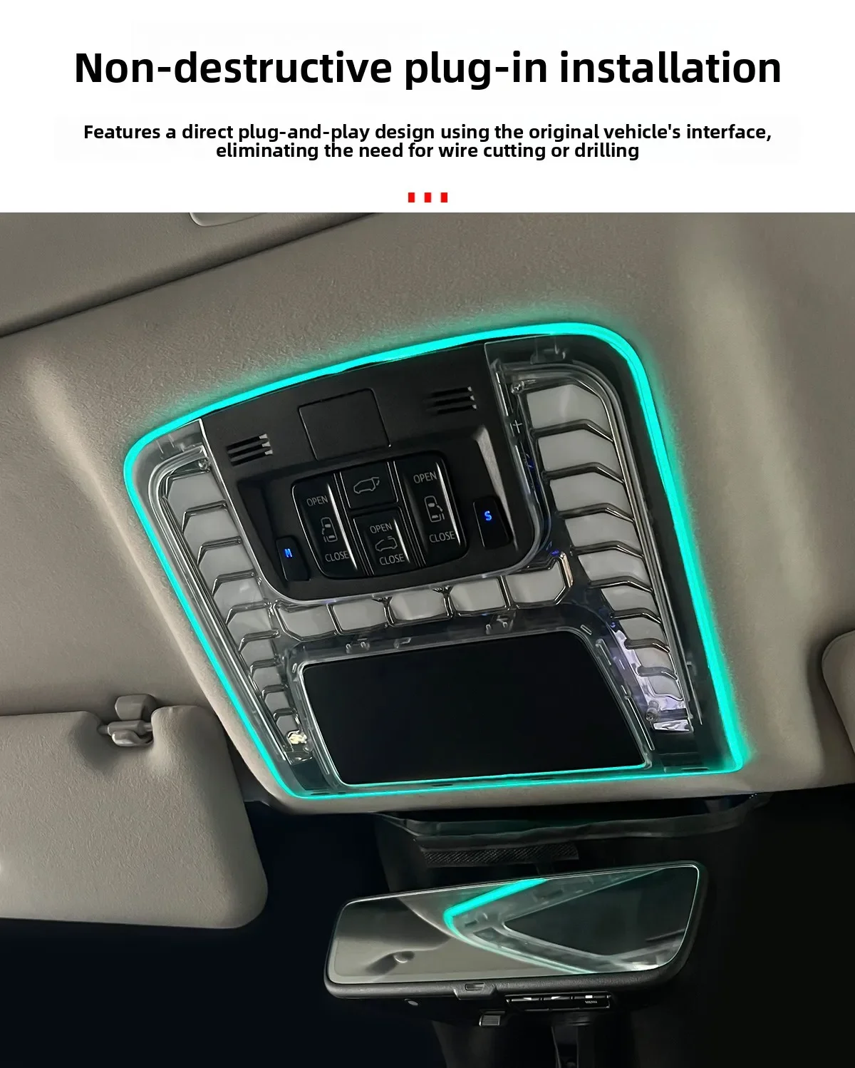 For Toyota Alphard 30 Series LM300 2015-2023 Front Ceiling Reading Atmosphere Light Car Roof Colorful Ambient Lamp Accessories detail image 5