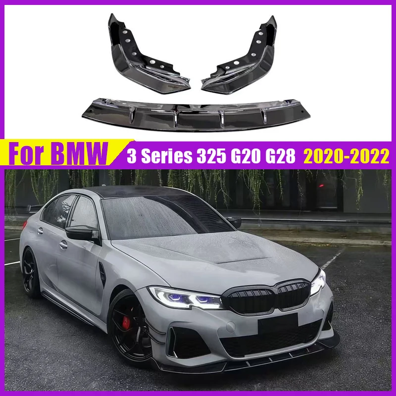 

Front Bumper Lip Splitter For BMW 3 Series 325 G20 G28 2020 2021 2022 Car Accessories MP Style Body Kit Trim Modification Tuning