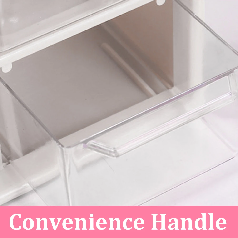 Desktop 9 Grid Storage Boxes Organizer Transparent Small Drawer Partitioned Student Desk Wall-mounted Sundries Storage Box Cute