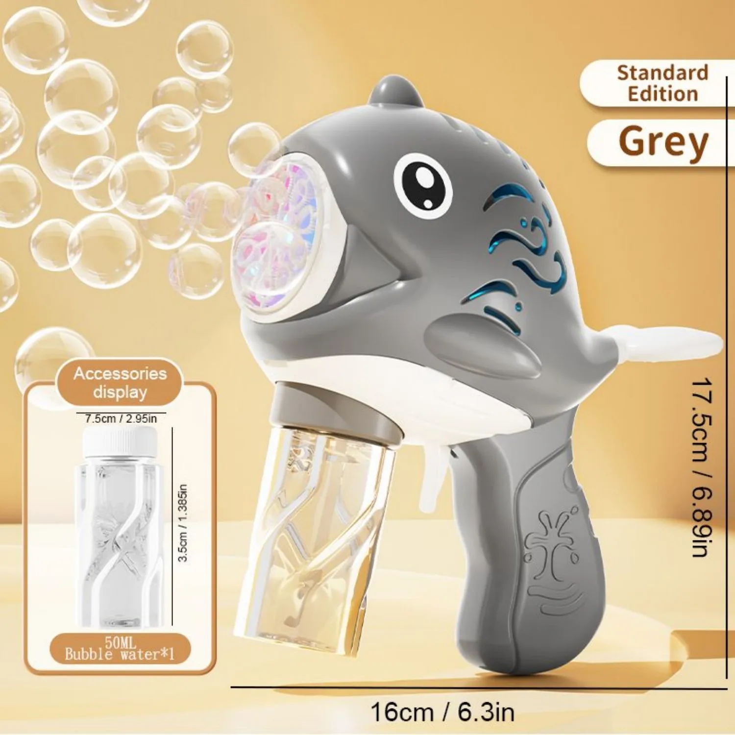 10-Hole Whale Bubble Gun Toy | Automatic Bubble Maker | Summer Outdoor/Indoor Play | Kids Birthday & Easter Gift with Non-Toxic