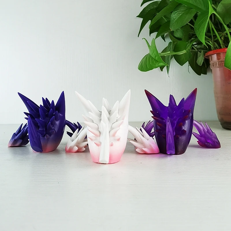 Figura anime Pokemon Demone Gengar Viola Bianco Gengar Modello Decorazione Animazione Settimana Modello Decorazione interna Regalo di Natale per bambini