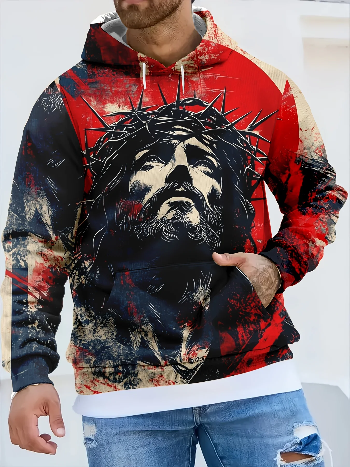 

Осенние толстовки с крестом Иисуса и 3D принтом для мужчин и женщин, уличные толстовки с капюшоном, пуловер в стиле Харадзюку, спортивный костюм в стиле хип-хоп, пальто унисекс, одежда