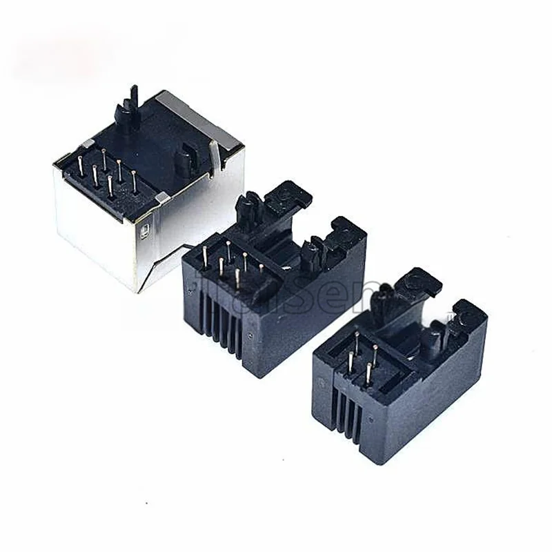 10PCS RJ11 Sockets 95001-4P4C 6P6C with Shielding 6P4C RJ12 Telephone Sockets 90-Degree Crystal Head Jacks