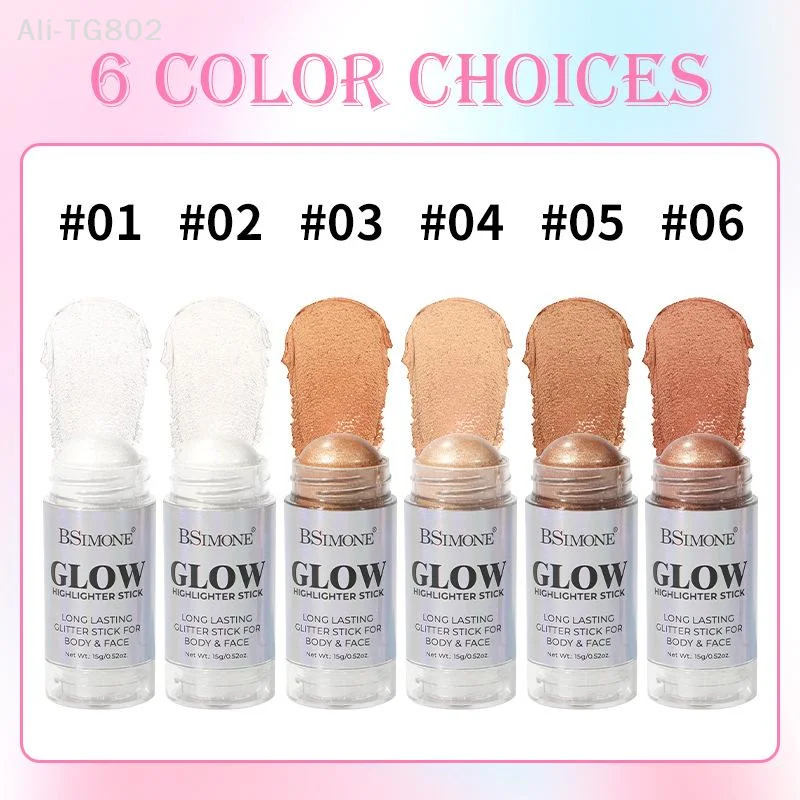 1 قطعة من قلم تحديد الوجه ثلاثي الأبعاد من BSIMONE - أداة مكياج سهلة الاستخدام لتفتيح البشرة وتغطية العيوب وإضفاء اللمعان