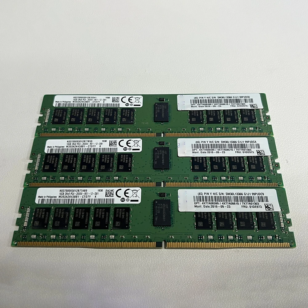 Memória de servidor totalmente testada para Lenovo, 01DE973, 7X77A01303, 16G, 16GB, DDR4, 2666, 2RX8, PC4-2666V, REG, ECC, 1PC