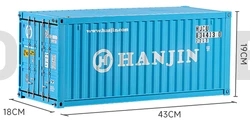 1/14 Scale 20 Foot Container Display Box with LED Light Fits for TAMIYA Hercules Truck Trailer