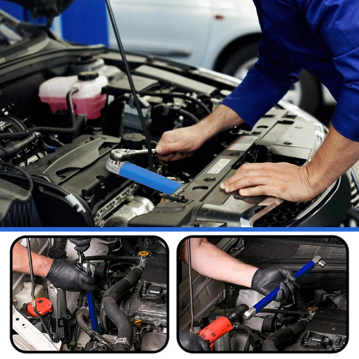 

1Pcs New Professional Zero Offset Extension Wrench Motorcycle Repair Tool Tight Space Extension Tool Home Tool Set