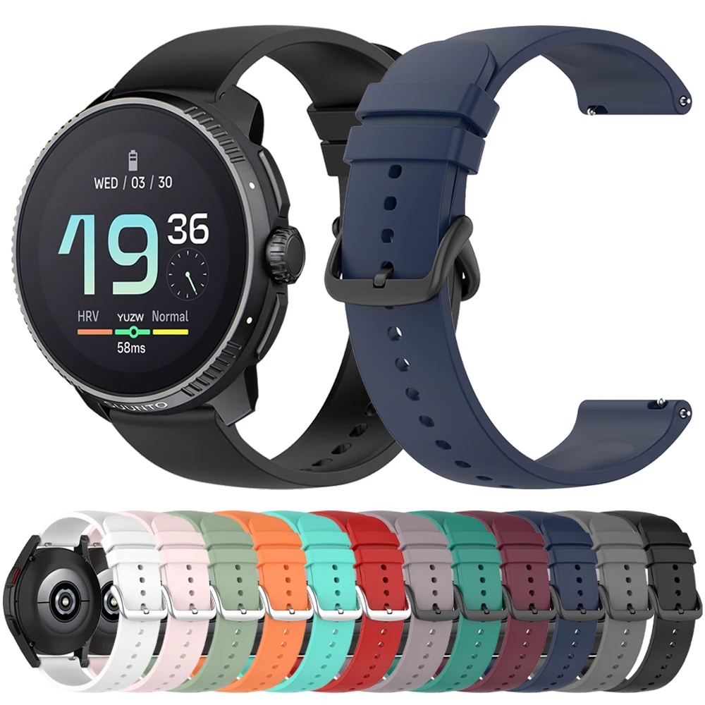 سيليكون الرياضة 20 مللي متر 22 مللي متر حزام ل SUUNTO العمودي حزام (استيك) ساعة SUUNTO 9 5 الذروة برو 3 اللياقة البدنية سباق DLC لينة سوار إكسسوارات