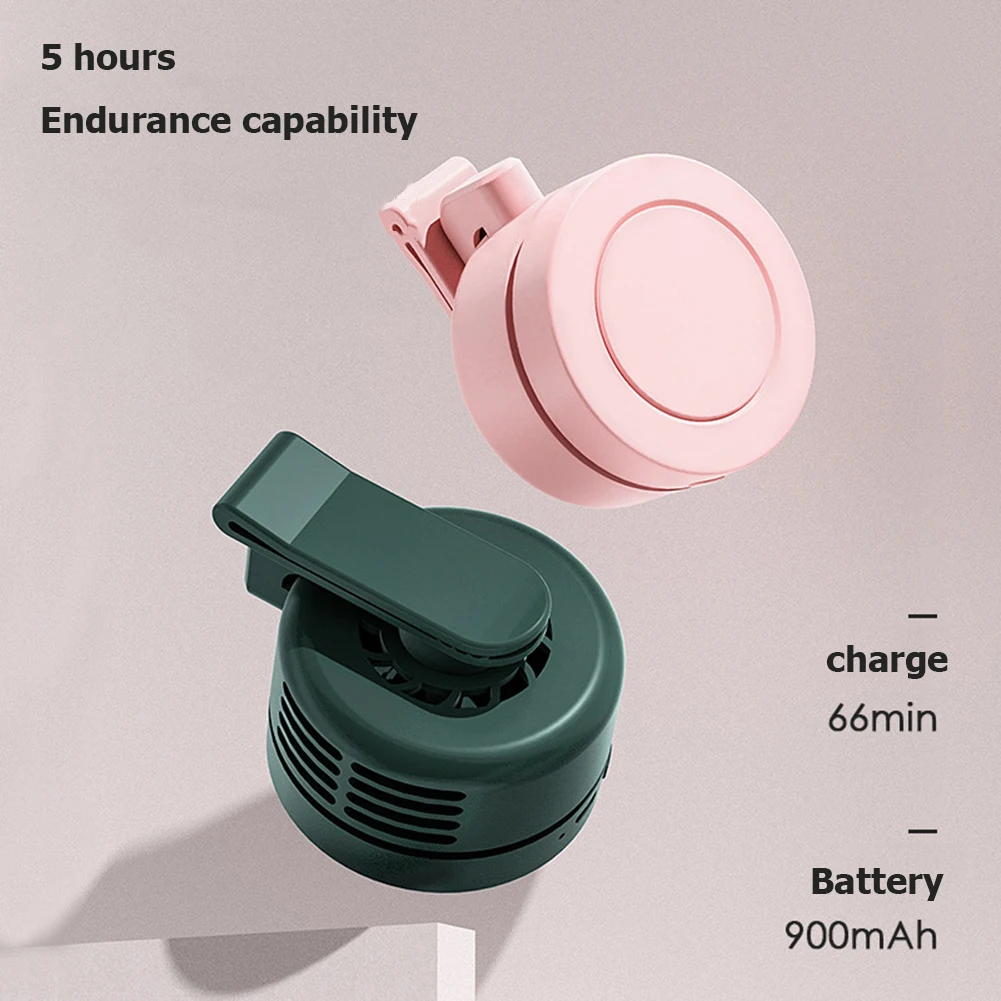 Portable Mini Clip Fans Hanging Waist Neck Fan Girl Electric Air Cooling Fan 900mah USB Bladeless Fan 3 Speeds Portable Cooler