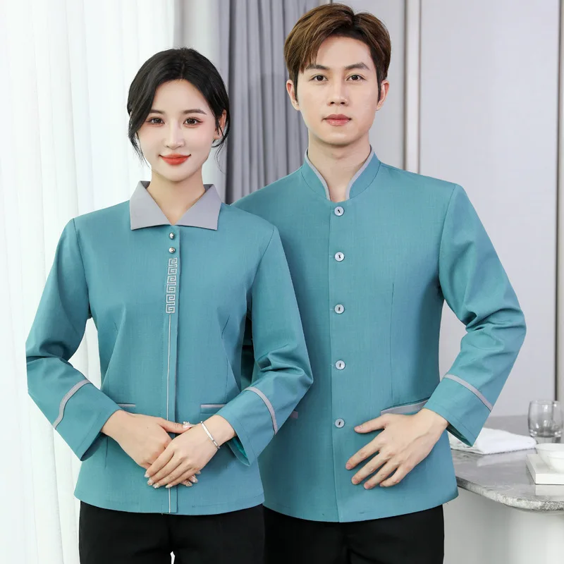 女性用長袖清掃ユニフォーム ホテル客室清掃PAWorkwear 秋冬の不動産管理女性用