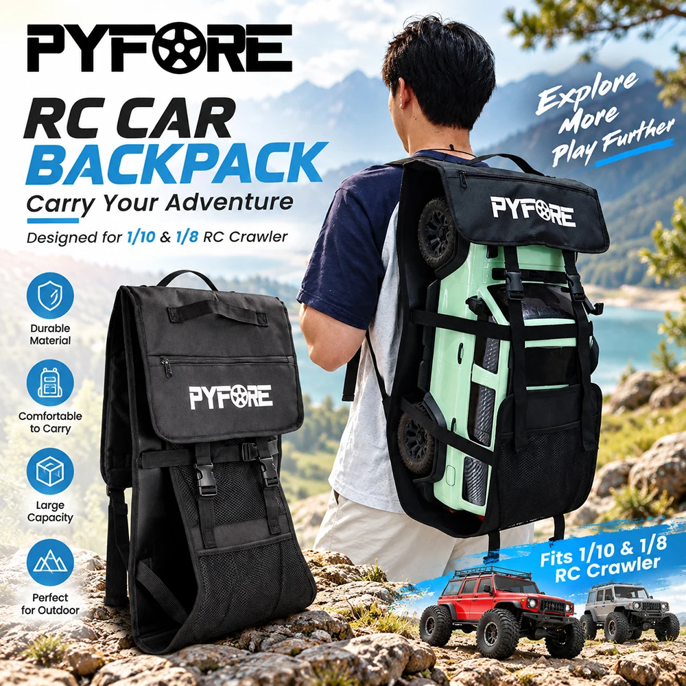 PYFORE Outdoor-Rucksack für 1/10 1/8 1/7 RC-Modellauto Crawler Outdoor-Aktivitäten