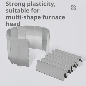 Pára-brisa dobrável para fogões a gás ao ar livre, Pára-brisa para acampar, Defletores de vento para fogão, Ultraleve, 10 placas 8 principais vendas quebra vento fogão - №3