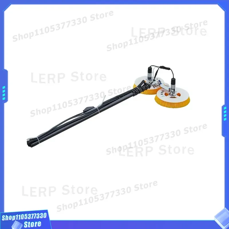 Solar Powered Electric Cleaning Brush Dual Head Handheld Scrubber with Water Spray Photovoltaic Panel for Kitchen Bathroom