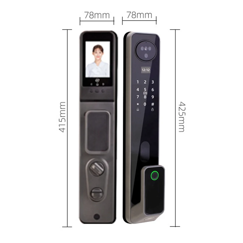 Tuya Wifi 3D Face Recognition Fingerprint Electronic Door Lock Multi-country Language Home Security Password Gate Door Lock