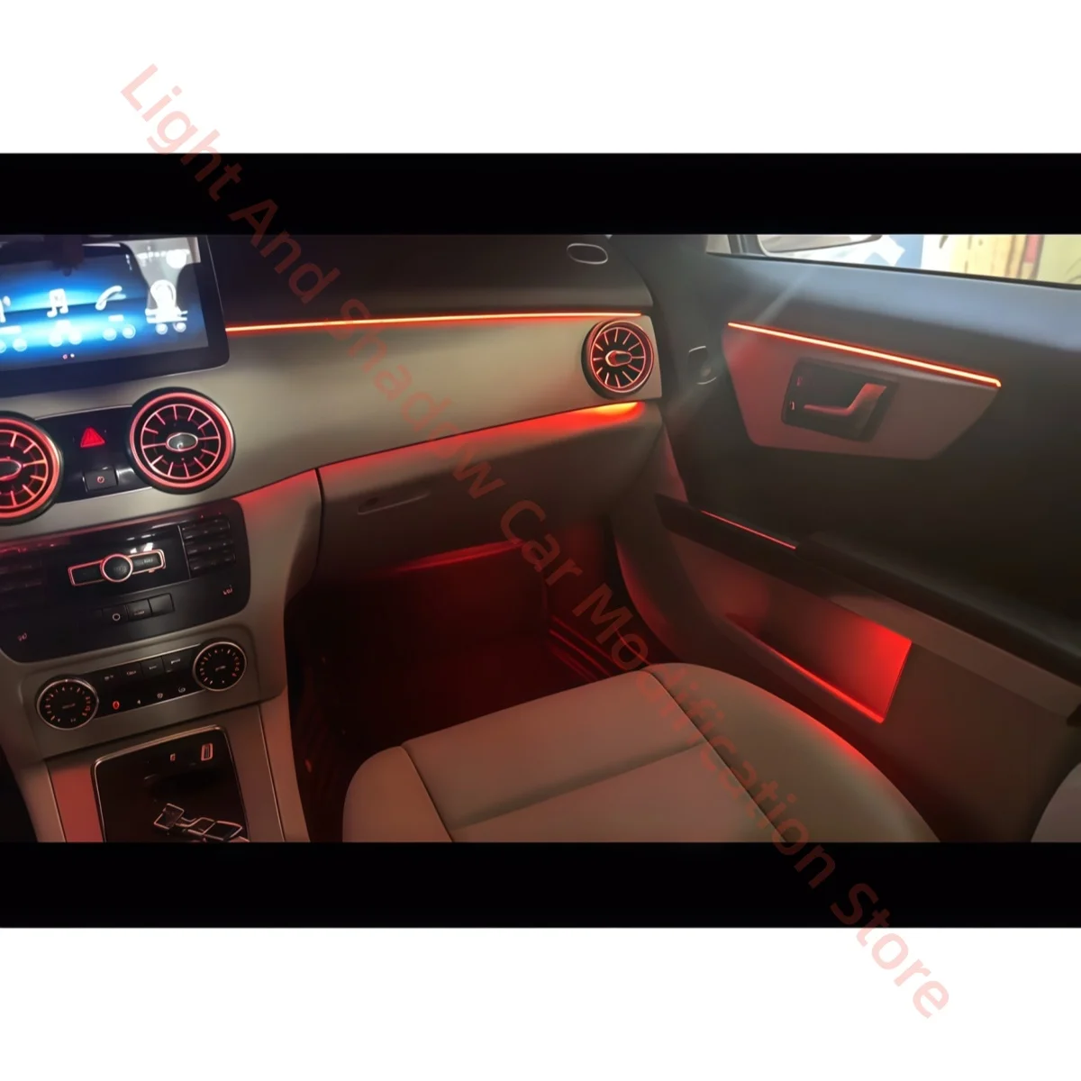 For Mercedes-Benz GLK W204 2013-2015 Ambient light Car interior lighting upgrade Auto parts 4D Rotating tweeter Air outlet light