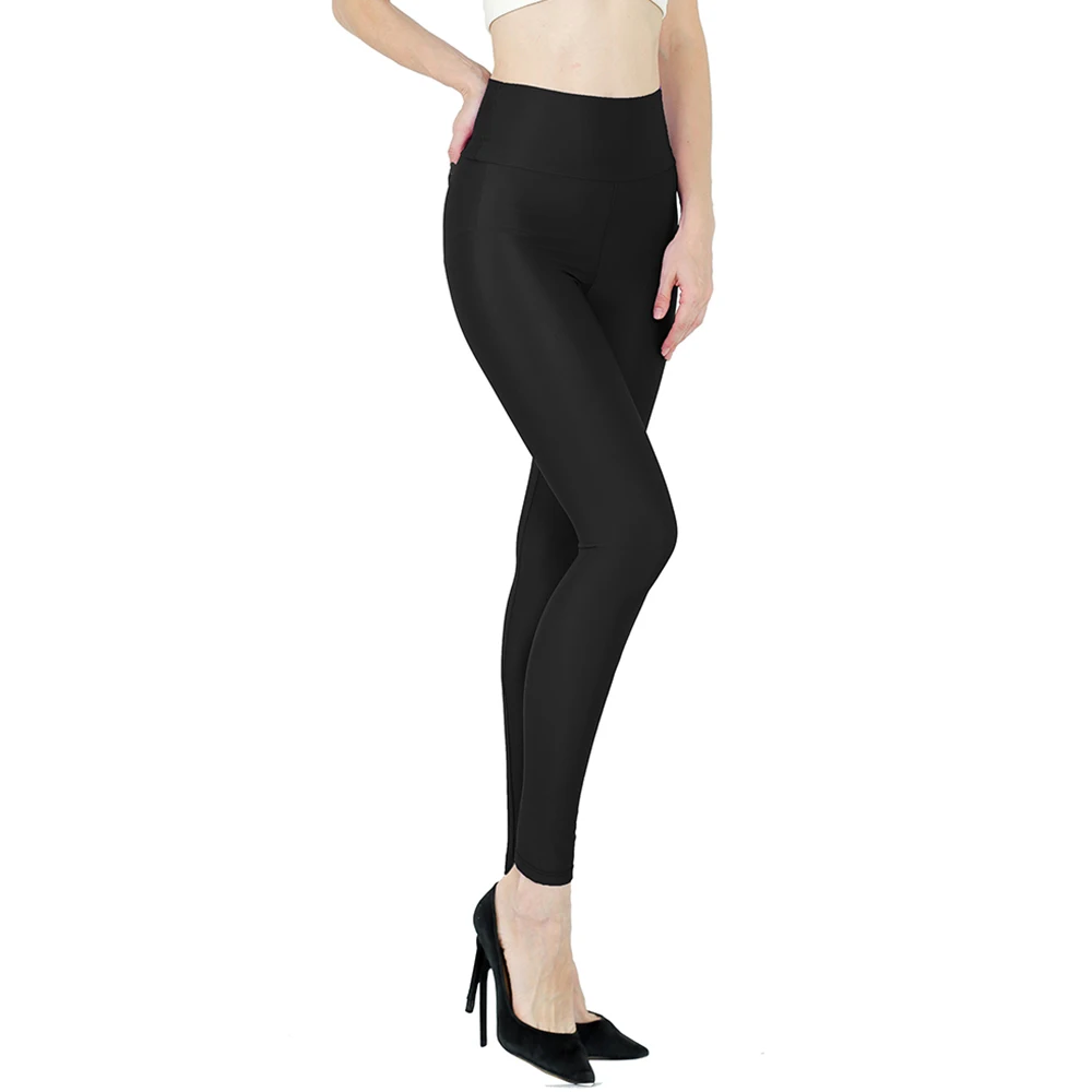 AOYLISEY Women Black Ankle-Length High Waisted Leggings Skinny Plus Size Spandex Elastic Fitness Leisure Spring Yoga Pants